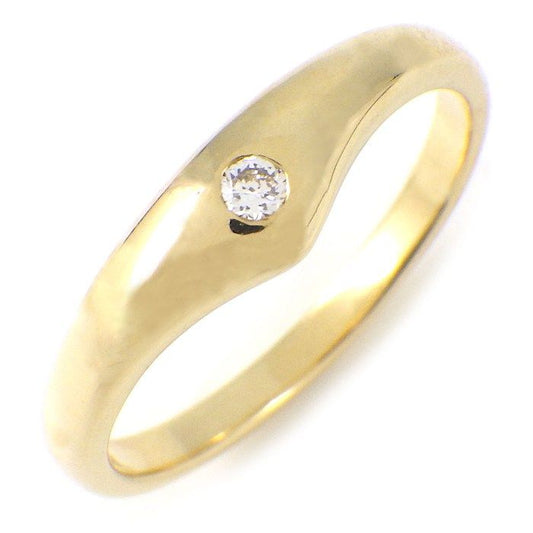 Tiffany & Co Tiffany & Co Ring Curved V Wave Band 1 Point Diamond 18K Yellow