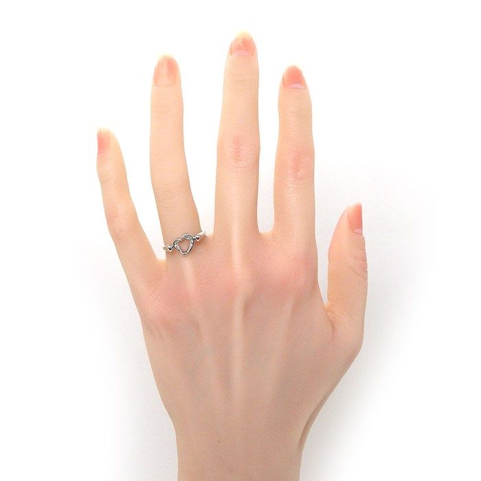 Tiffany & Co Tiffany & Co Ring Open Heart With Diamonds Pt950 Size 11