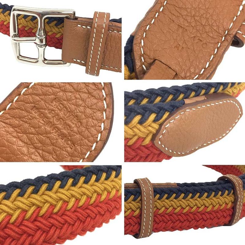 Hermes Rocabas Leur Et Trivière Braided Waxed Cotton Leather Belt Unused New