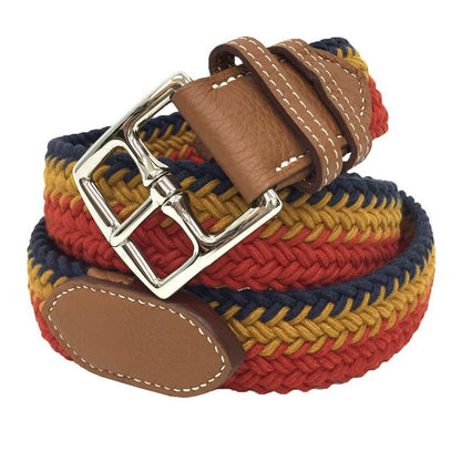 Hermes Rocabas Leur Et Trivière Braided Waxed Cotton Leather Belt Unused New