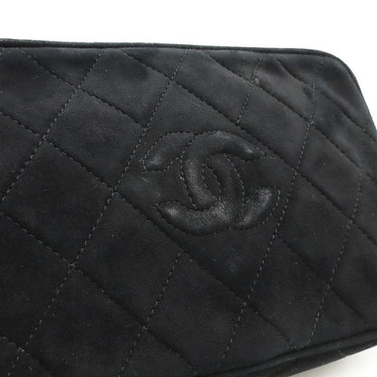 Chanel Matelasse Coco Mark Chain Shoulder Bag Fringe Tassel Suede Leather Black