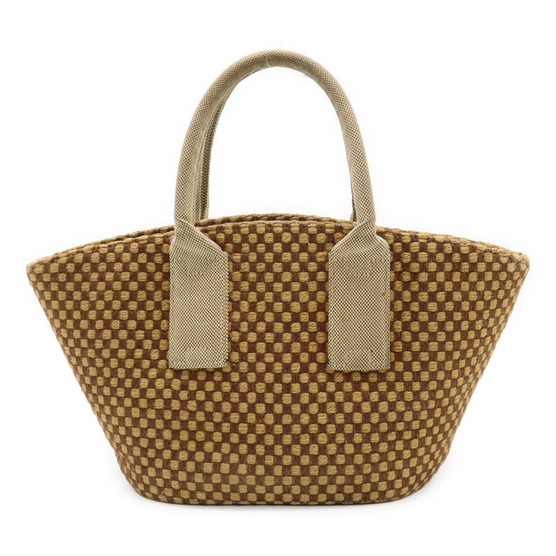 Hermes Paniebus PM Tote Handbag Linen Brown Beige