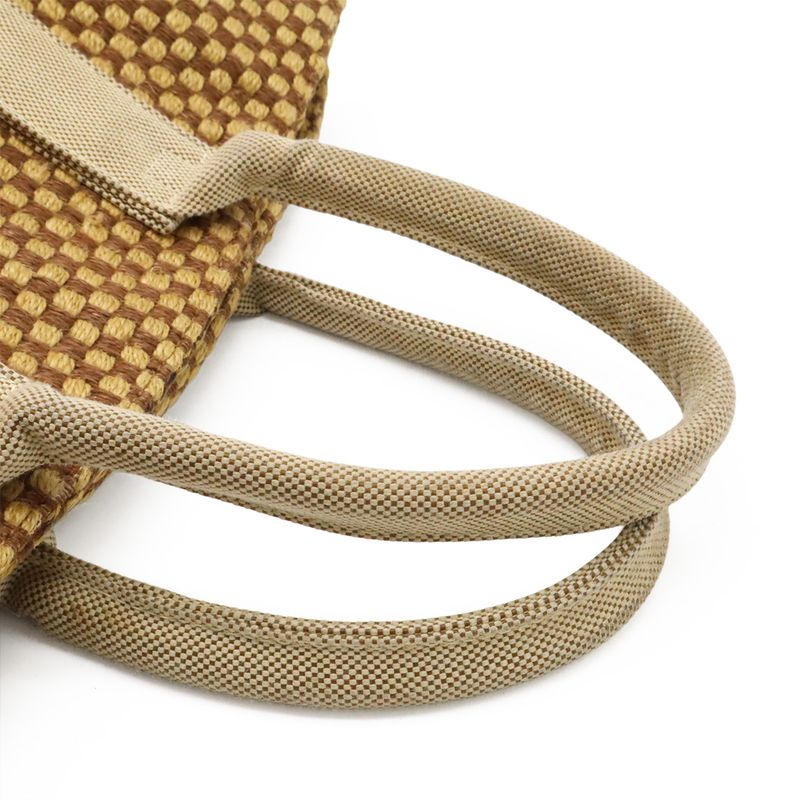 Hermes Paniebus PM Tote Handbag Linen Brown Beige