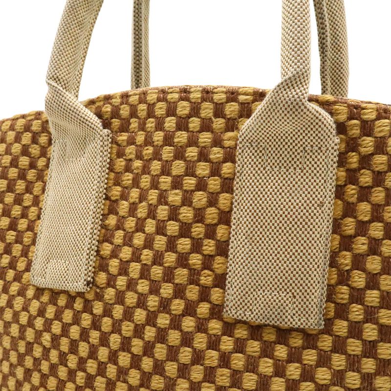 Hermes Paniebus PM Tote Handbag Linen Brown Beige