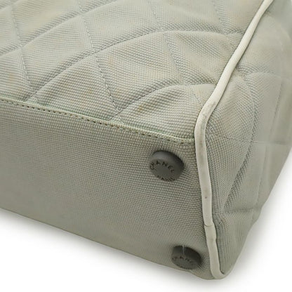 Chanel Sport Line Matelasse Logo Handbag Mini Boston Bag Canvas Leather Light