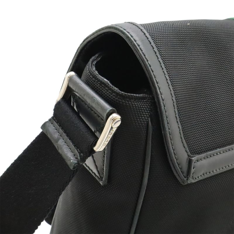 Gucci Web Stripe Sherry Line Messenger Bag Shoulder Bag Nylon Canvas Black