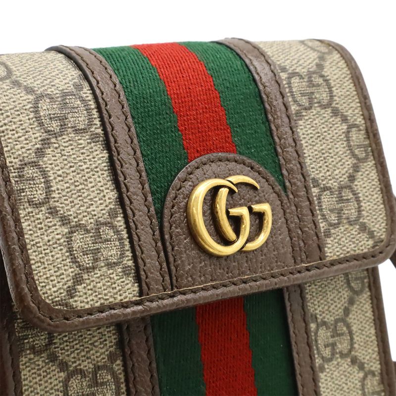 Gucci Ophidia GG Supreme Sherry Line Shoulder Bag Pochette Mini Bag PVC Leather