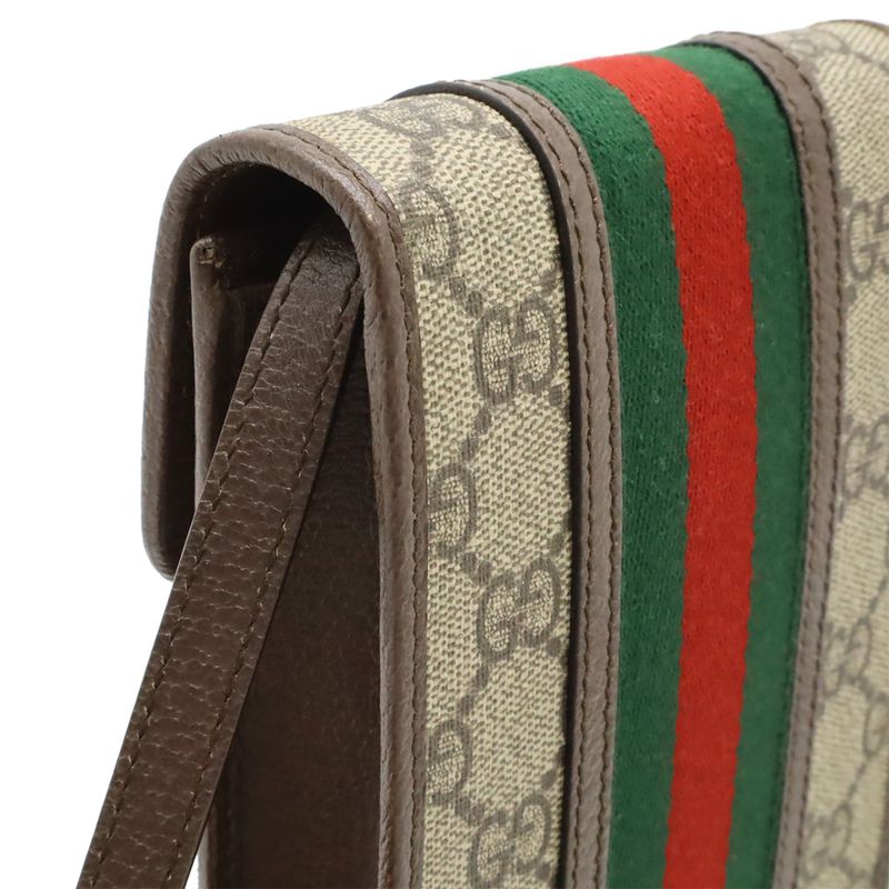 Gucci Ophidia GG Supreme Sherry Line Shoulder Bag Pochette Mini Bag PVC Leather