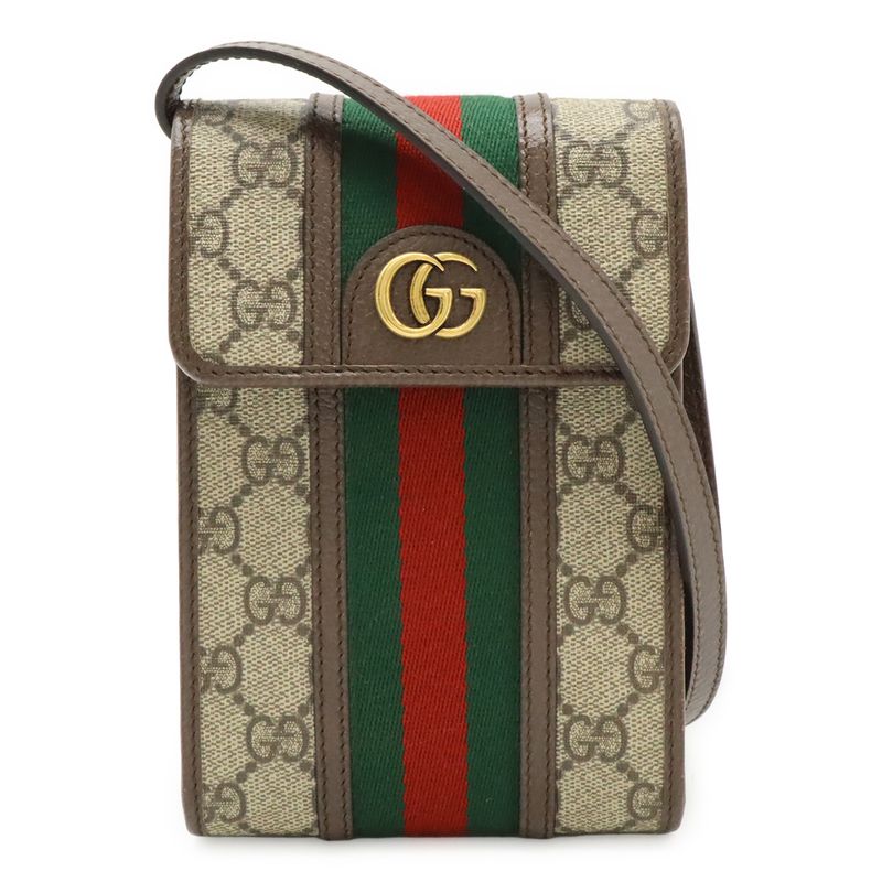 Gucci Ophidia GG Supreme Sherry Line Shoulder Bag Pochette Mini Bag PVC Leather