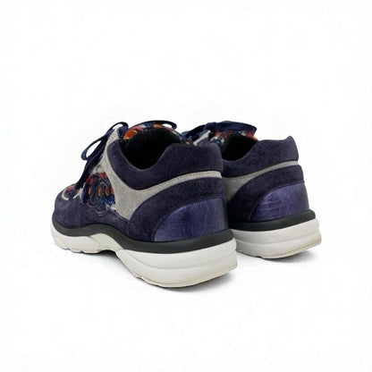 Chanel Sneakers Shoes Suede Fabric Navy Multicolor Here Mark Tweed