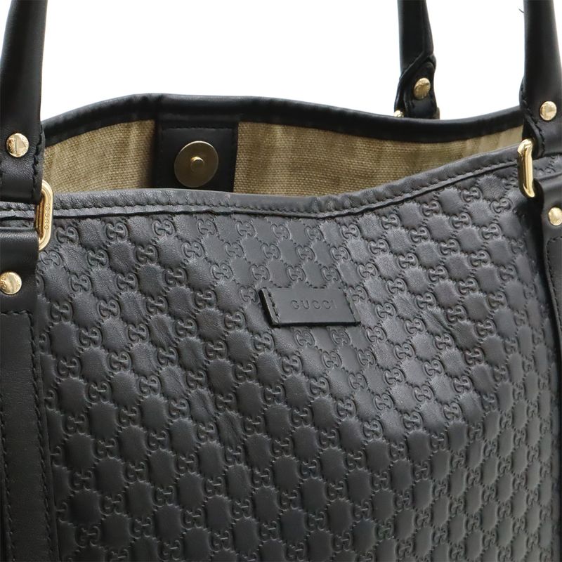 Gucci Micro Guccissima Tote Bag Shoulder Bag Semi Shoulder Leather Black Outlet