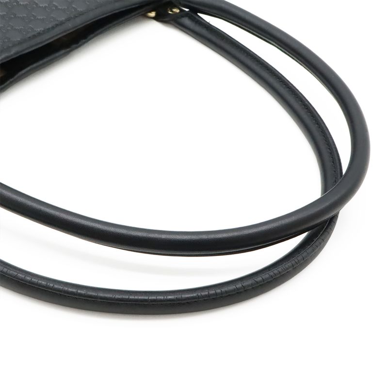 Gucci Micro Guccissima Tote Bag Shoulder Bag Semi Shoulder Leather Black Outlet