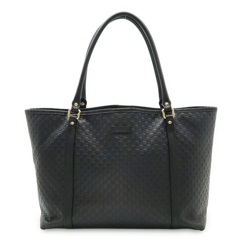 Gucci Micro Guccissima Tote Bag Shoulder Bag Semi Shoulder Leather Black Outlet