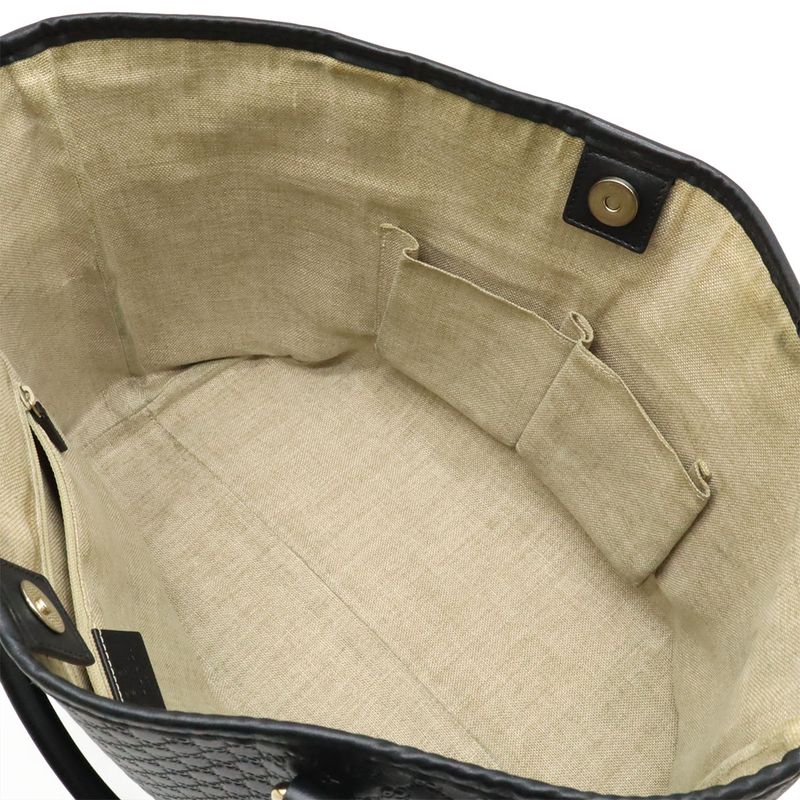 Gucci Micro Guccissima Tote Bag Shoulder Bag Semi Shoulder Leather Black Outlet