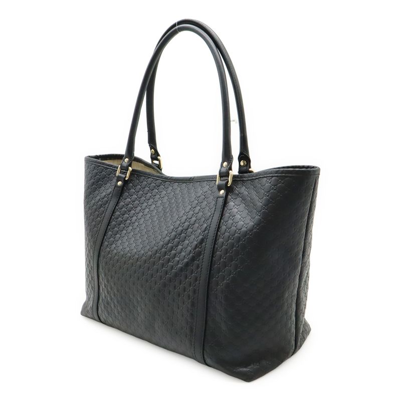 Gucci Micro Guccissima Tote Bag Shoulder Bag Semi Shoulder Leather Black Outlet