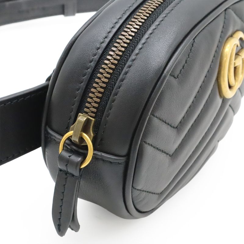 Gucci GG Marmont Belt Bag Body Bag Waist Bag Waist Pouch Quilted Leather Black