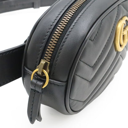Gucci GG Marmont Belt Bag Body Bag Waist Bag Waist Pouch Quilted Leather Black