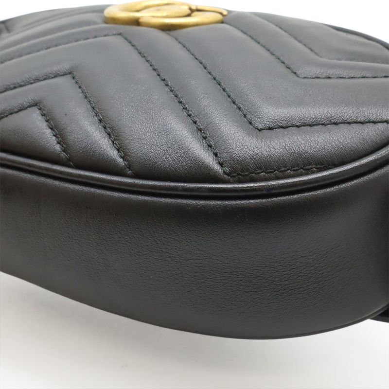 Gucci GG Marmont Belt Bag Body Bag Waist Bag Waist Pouch Quilted Leather Black