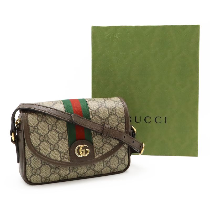 Gucci Ophidia GG Supreme Sherry Line Shoulder Bag Pochette Mini Bag PVC Leather