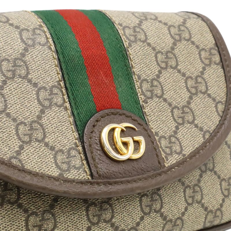 Gucci Ophidia GG Supreme Sherry Line Shoulder Bag Pochette Mini Bag PVC Leather