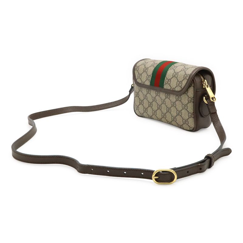 Gucci Ophidia GG Supreme Sherry Line Shoulder Bag Pochette Mini Bag PVC Leather