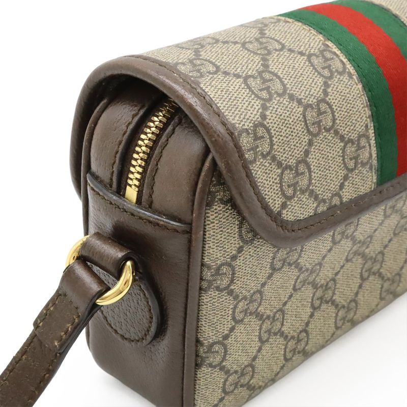 Gucci Ophidia GG Supreme Sherry Line Shoulder Bag Pochette Mini Bag PVC Leather