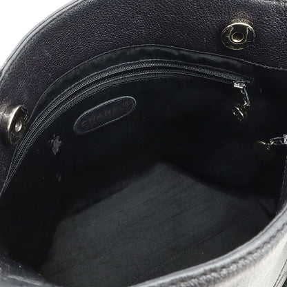 Chanel Coco Mark Tote Shoulder Bag Semi Shoulder Caviar Skin Leather Black