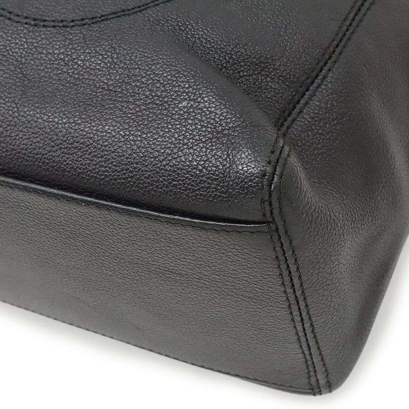 Chanel Coco Mark Tote Shoulder Bag Semi Shoulder Caviar Skin Leather Black