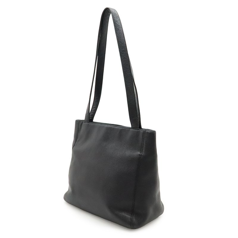 Chanel Coco Mark Tote Shoulder Bag Semi Shoulder Caviar Skin Leather Black