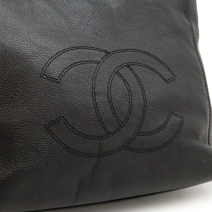 Chanel Coco Mark Tote Shoulder Bag Semi Shoulder Caviar Skin Leather Black