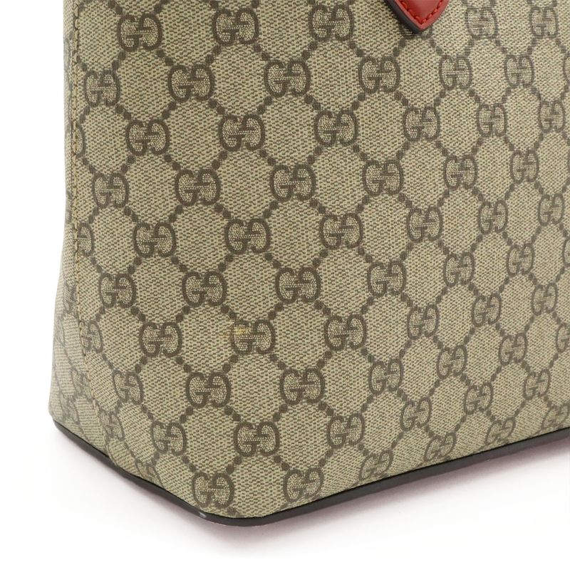 Gucci GG Supreme Tote Handbag 2WAY Shoulder Bag Crossbody PVC Leather Beige
