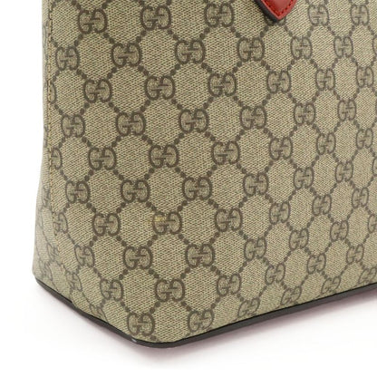 Gucci GG Supreme Tote Handbag 2WAY Shoulder Bag Crossbody PVC Leather Beige