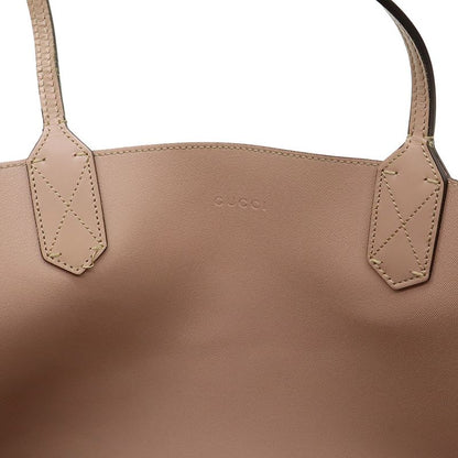 Gucci GG Supreme Reversible Tote Bag Shoulder Tote PVC Leather Khaki Beige