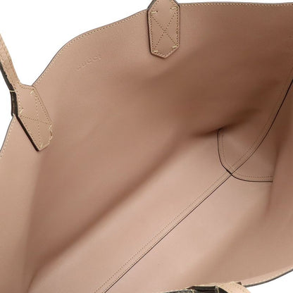 Gucci GG Supreme Reversible Tote Bag Shoulder Tote PVC Leather Khaki Beige