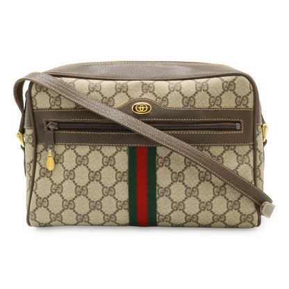 Gucci Old Gucci Sherry Line Pochette Shoulder Bag Crossbody PVC Leather Beige