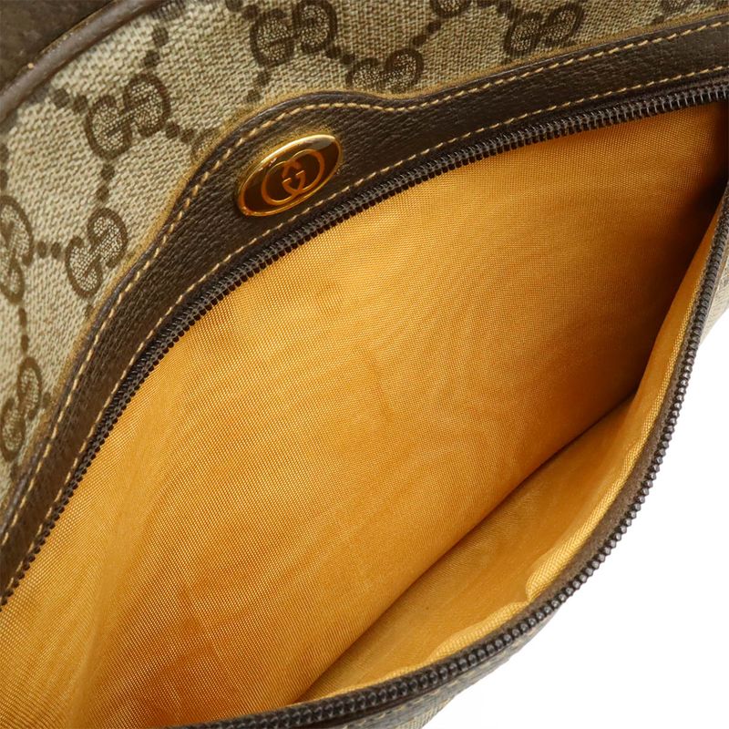Gucci Old Gucci Sherry Line Pochette Shoulder Bag Crossbody PVC Leather Beige