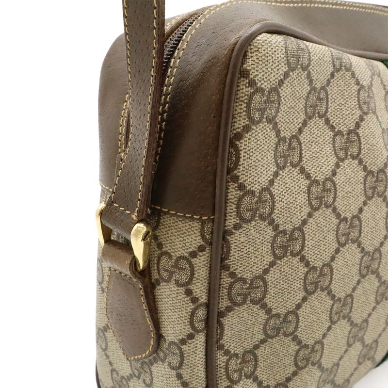 Gucci Old Gucci Sherry Line Pochette Shoulder Bag Crossbody PVC Leather Beige