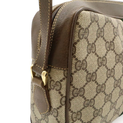 Gucci Old Gucci Sherry Line Pochette Shoulder Bag Crossbody PVC Leather Beige