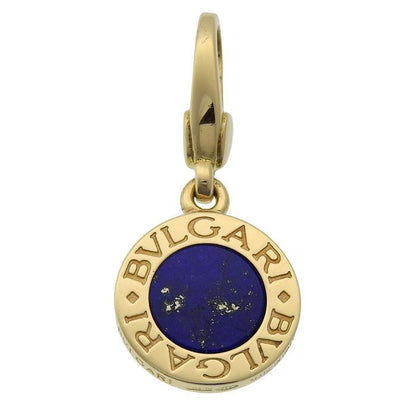 Bvlgari Lapis Lazuli Charm 18K Yellow Gold 750 Yellow Gold Lapis Lazuli Pendant
