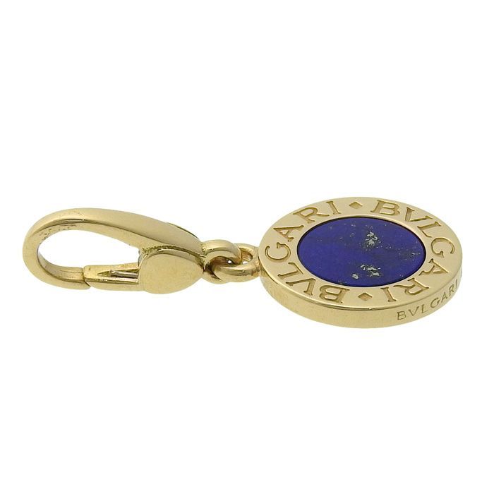 Bvlgari Lapis Lazuli Charm 18K Yellow Gold 750 Yellow Gold Lapis Lazuli Pendant