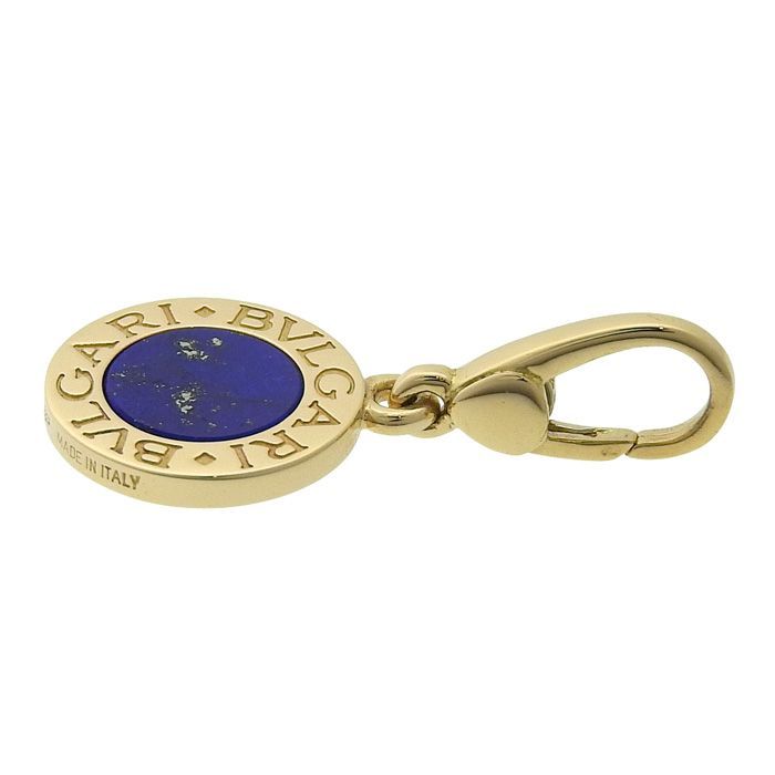 Bvlgari Lapis Lazuli Charm 18K Yellow Gold 750 Yellow Gold Lapis Lazuli Pendant
