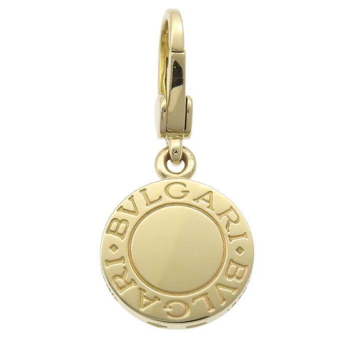 Bvlgari Diamond Charm 18K Yellow Gold 750 Yellow Gold Diamond Pendant Top