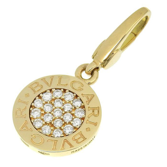 Bvlgari Diamond Charm 18K Yellow Gold 750 Yellow Gold Diamond Pendant Top