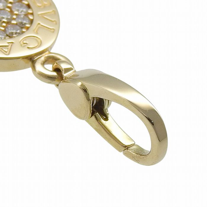 Bvlgari Diamond Charm 18K Yellow Gold 750 Yellow Gold Diamond Pendant Top