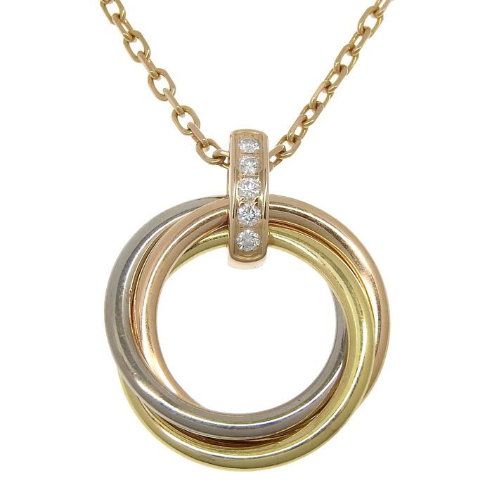 Cartier Trinity Diamond Necklace 18K Yellow Gold 18K White Gold 18K Pink Gold