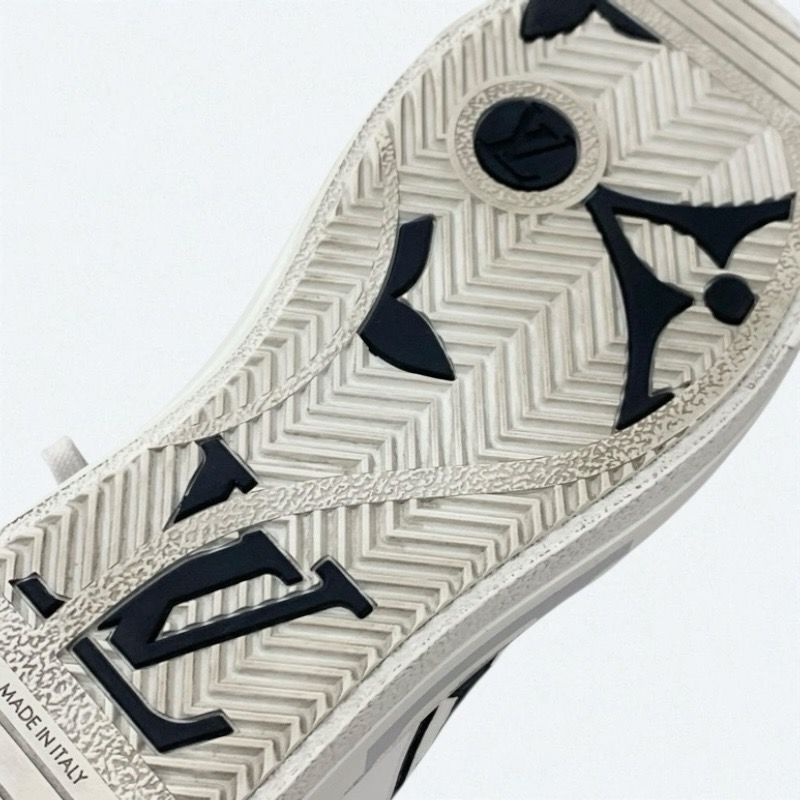 Louis Vuitton Charlie Line Monogram Sneakers Shoes Leather Fabric White Black