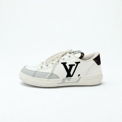 Louis Vuitton Charlie Line Monogram Sneakers Shoes Leather Fabric White Black