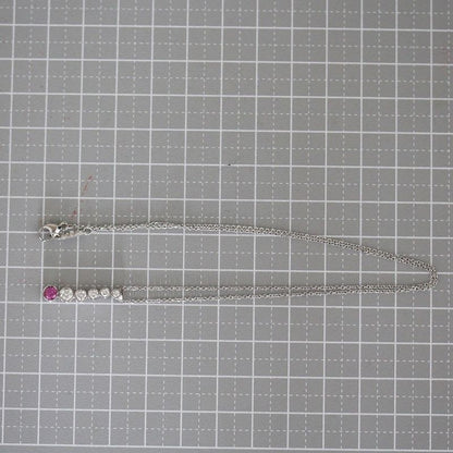Tiffany & Co Pink Sapphire Diamond Necklace Pt950 E1821