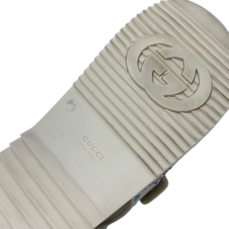 Gucci Double G Sandals Shoes Fabric Leather Ivory Multicolor Gold Ggmarmont