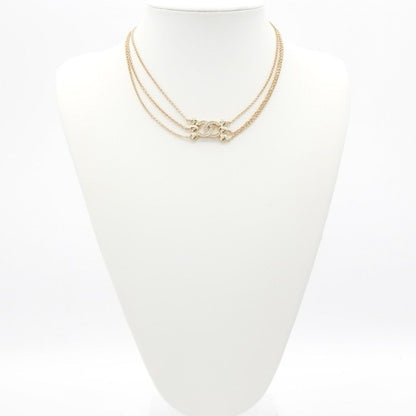 Chanel Necklace Pendant Choker Gold Coco Mark Heart Rhinestone